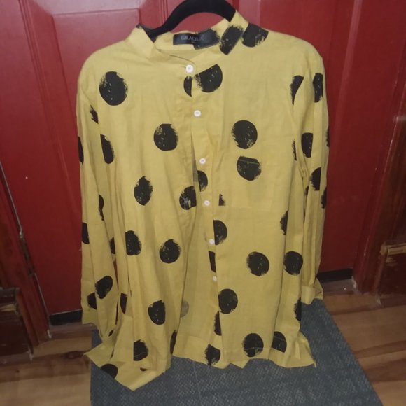 gracila Tops - Mustard yellow & black tunic gracila Tops - Mustard yellow & black tunic